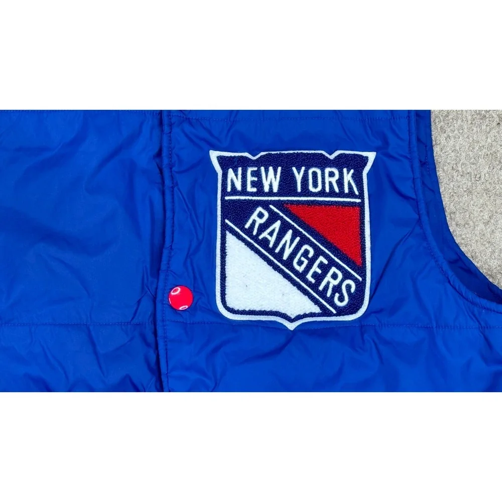 Mitchell & Ness NHL Vintage New York Rangers Hockey Puffer Vest Size Small